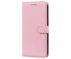 JVS Products iPhone 16e hoesje - Bookcase - Koord - Pasjeshouder - Portemonnee - Camerabescherming - Kunstleer - Roze