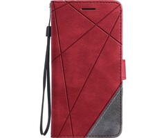 JVS Products iPhone 16e hoesje - Bookcase - Pasjeshouder - Portemonnee - Patroon - Kunstleer - Rood