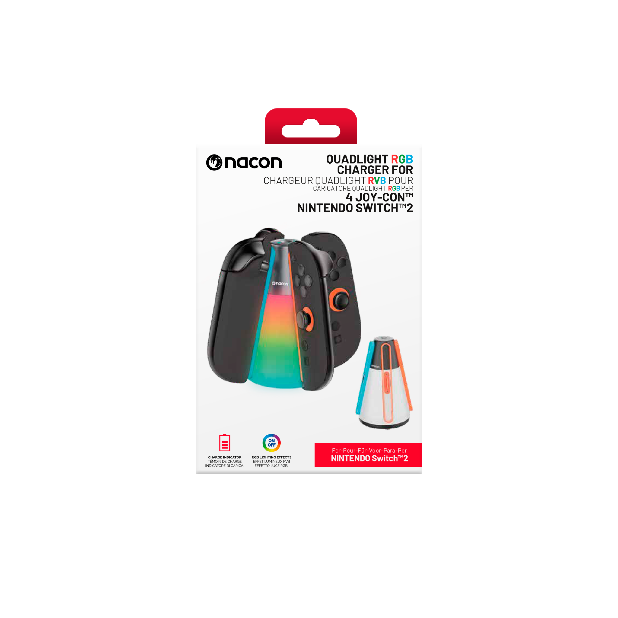 Nacon Nintendo Switch 2 Quadlight RGB Oplaadstation voor 4 Joy-Con Controllers afbeelding