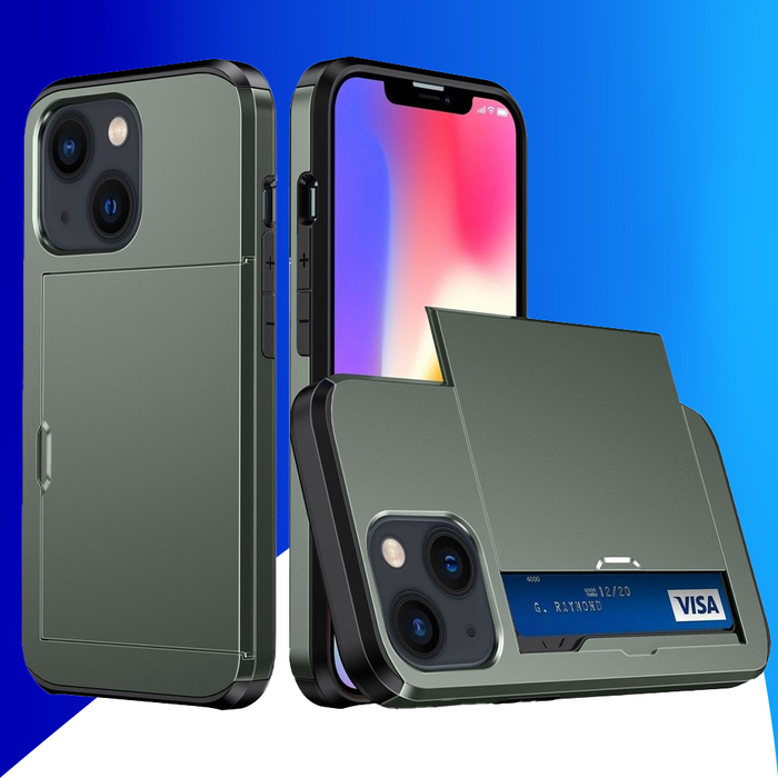 JVS Products iPhone 17 hoesje - Backcover - Hardcase - Pasjeshouder - Portemonnee - Shockproof - TPU - Groen