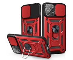 JVS Products iPhone 17 Pro Max hoesje - Backcover - Rugged Armor - Camerabescherming - Extra valbescherming - TPU - Rood