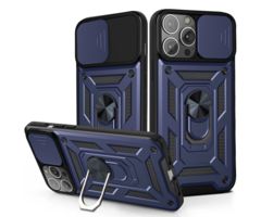 JVS Products iPhone 17 Pro Max hoesje - Backcover - Rugged Armor - Camerabescherming - Extra valbescherming - TPU - Blauw