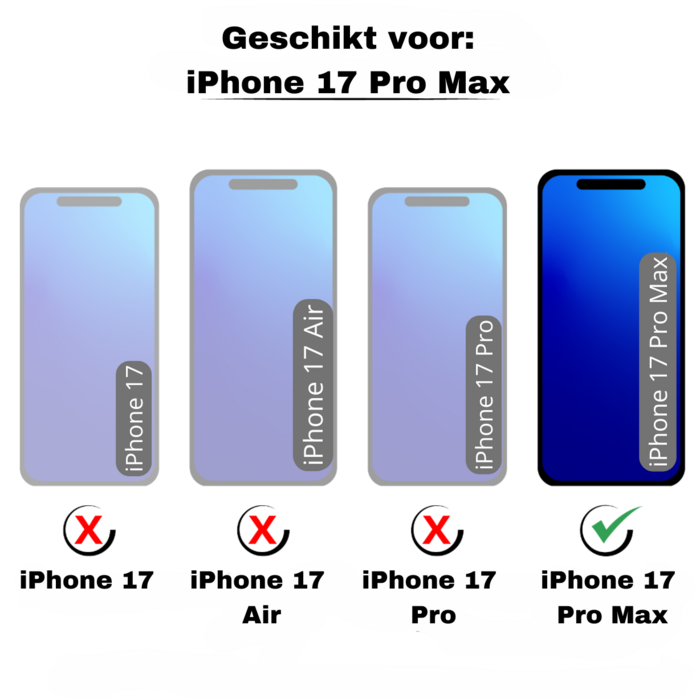 JVS Products iPhone 17 Pro Max hoesje - Backcover - Rugged Armor - Camerabescherming - Extra valbescherming - TPU - Blauw