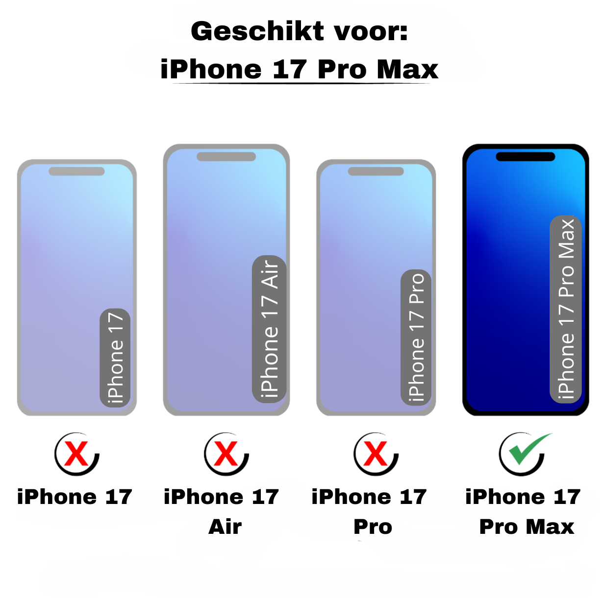 JVS Products iPhone 17 Pro Max hoesje - Backcover - Rugged Armor - Camerabescherming - Extra valbescherming - TPU - Blauw
