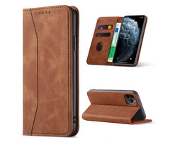 JVS Products iPhone 17 Air hoesje - Bookcase - Pasjeshouder - Portemonnee - Kunstleer - Bruin