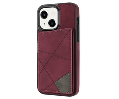 JVS Products iPhone 17 Pro hoesje - Backcover - Pasjeshouder - Portemonnee - Camerabescherming - Stijlvol patroon - TPU - Bordeaux Rood