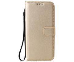 JVS Products iPhone 17 hoesje - Bookcase - Pasjeshouder - Portemonnee - Camerabescherming - Kunstleer - Goud