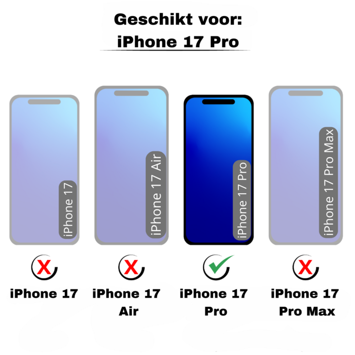 JVS Products iPhone 17 Pro hoesje - Backcover - Pasjeshouder - Portemonnee - Camerabescherming - Stijlvol patroon - TPU - Blauw