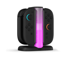 JVS Products Charging Station - Geschikt voor Nintendo Switch 2 - Oplaadstation voor 4 Joy-Cons - Docking Station - Magnetisch - Inclusief USB-C Kabel - RGB Verlichting - LED-Indicator - Zwart