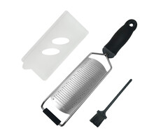 JVS Products Multifunctionele Handrasp - Kaasrasp - Knoflookrasp - Citroenrasp - Gemberrasp - Zilver / Zwart