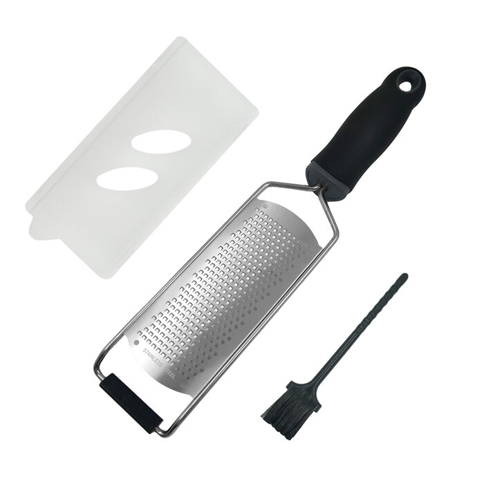 JVS Products Multifunctionele Handrasp - Kaasrasp - Knoflookrasp - Citroenrasp - Gemberrasp - Zilver / Zwart