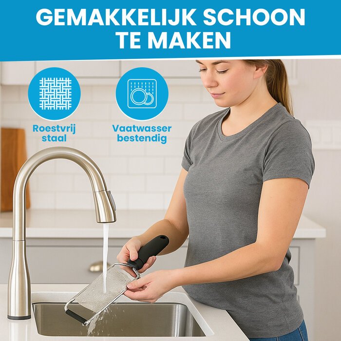 JVS Products Multifunctionele Handrasp - Kaasrasp - Knoflookrasp - Citroenrasp - Gemberrasp - Zilver / Zwart