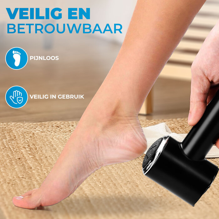 JVS Products Elektrische Eeltverwijderaar - Digitale Display - 4 Verschillende Slijpkoppen - Automatisch Opzuigsysteem - USB-Oplaadbaar - IPX6 Waterbestendig – Voetvijl - Zwart