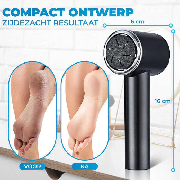 JVS Products Elektrische Eeltverwijderaar - Digitale Display - 4 Verschillende Slijpkoppen - Automatisch Opzuigsysteem - USB-Oplaadbaar - IPX6 Waterbestendig – Voetvijl - Zwart