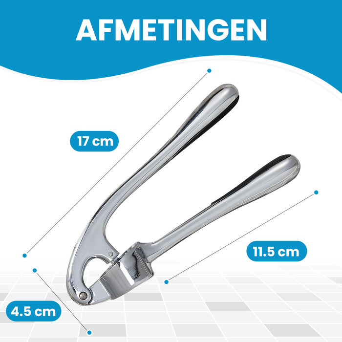 JVS Products Knoflookpers - Gemberpers - Lookpers - Vaatwasser bestendig - Roestvrij - Zilver