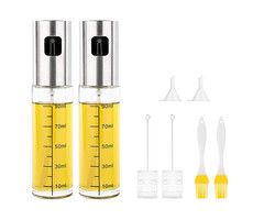 JVS Products Olijfolie Sprayer - Inclusief Trechters & Reinigingsborstels - Navulbaar - Olie Sprayer - Voor Airfryer, Pan & BBQ - Set van 2