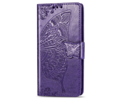 JVS Products Samsung Galaxy S26 Plus hoesje - Bookcase - Pasjeshouder - Portemonnee - Vlinderpatroon - Kunstleer - Donkerpaars