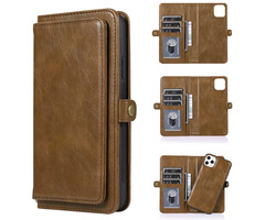 JVS Products Samsung Galaxy S26 Ultra hoesje - Bookcase - Afneembaar 2 in 1 - Backcover - Pasjeshouder - Portemonnee - Kunstleer - Bruin