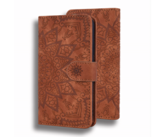 JVS Products Samsung Galaxy S26 Plus hoesje - Bookcase - Pasjeshouder - Portemonnee - Mandalapatroon - Kunstleer - Bruin