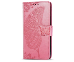 JVS Products Samsung Galaxy A17 hoesje - Bookcase - Pasjeshouder - Portemonnee - Vlinderpatroon - Kunstleer - Roze