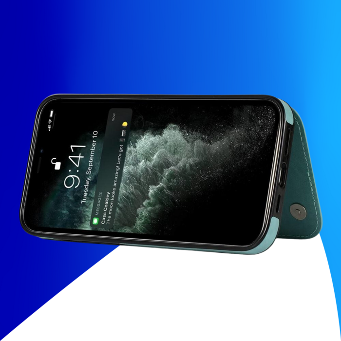 JVS Products Samsung Galaxy A17 hoesje - Backcover - Pasjeshouder - Portemonnee - Bloemenprint - Kunstleer - Turquoise