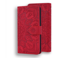 JVS Products Samsung Galaxy A57 hoesje - Bookcase - Pasjeshouder - Portemonnee - Mandalapatroon - Kunstleer - Rood