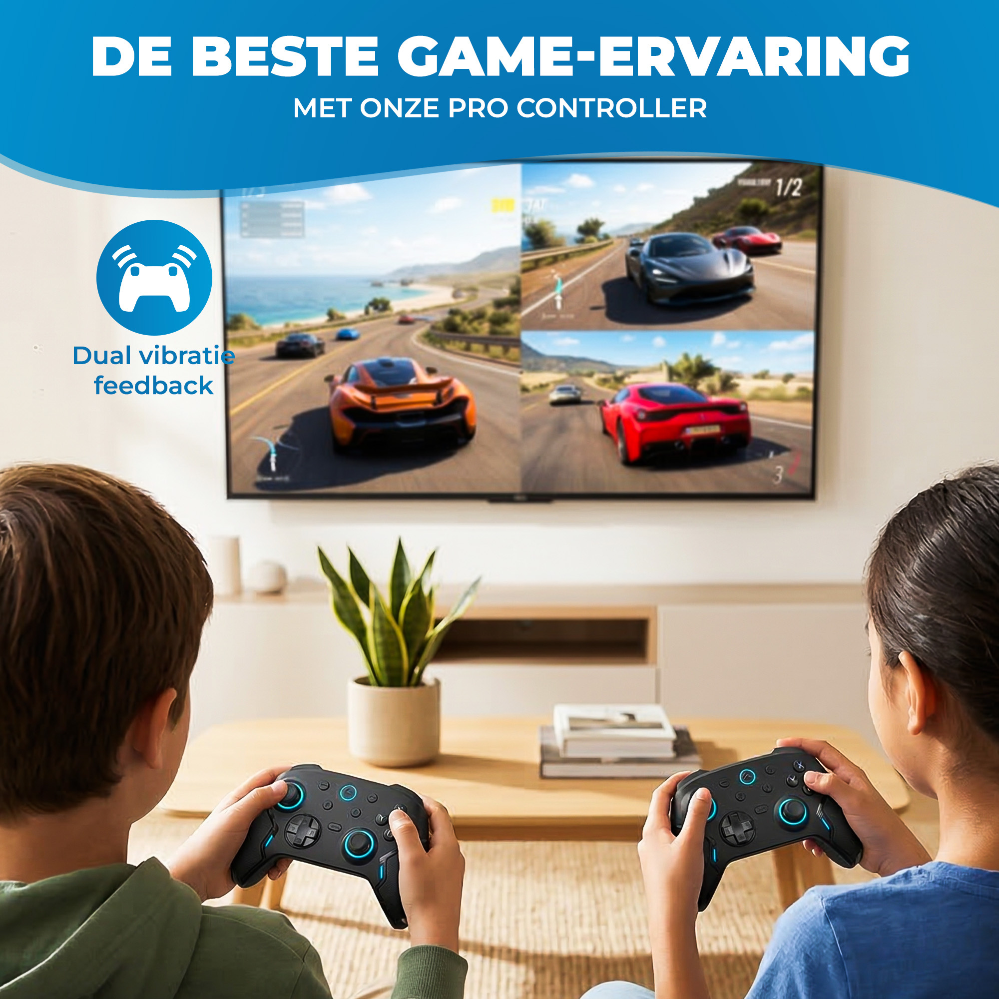 JVS Products Draadloze Pro Controller - Geschikt voor Nintendo Switch en Nintendo Switch 2 - Macro Knoppen - RGB Verlichting - Hall Effect Joystick - Ergonomische Grip - Zwart