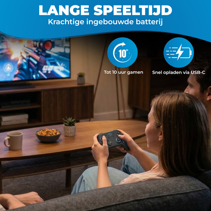 JVS Products Draadloze Pro Controller - Geschikt voor Nintendo Switch en Nintendo Switch 2 - Macro Knoppen - RGB Verlichting - Hall Effect Joystick - Ergonomische Grip - Zwart