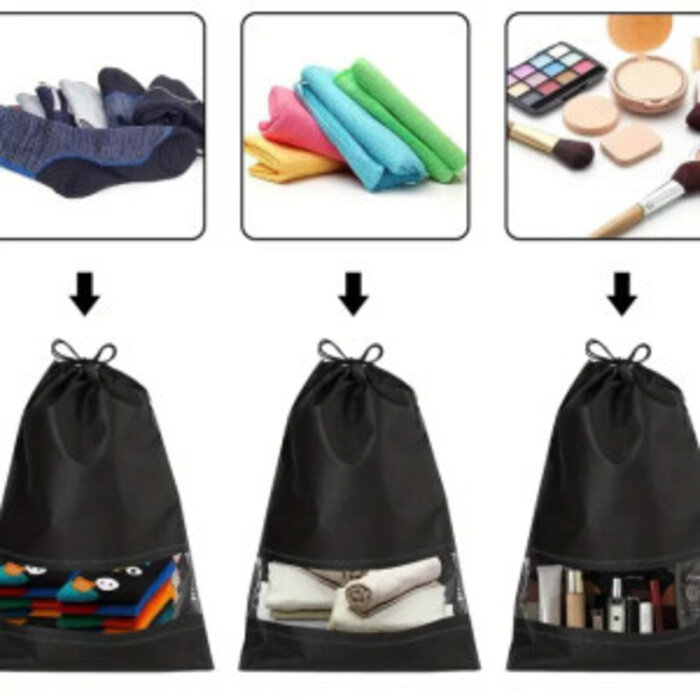 JVS Products Schoenenzakken - 10 Stuks - Schoenentas - Reistas en Opbergtas - Waterafstotend - Travel Organizer - Zwart