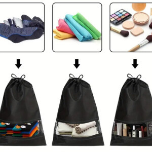 JVS Products Schoenenzakken - 10 Stuks - Schoenentas - Reistas en Opbergtas - Waterafstotend - Travel Organizer - Zwart