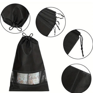 JVS Products Schoenenzakken - 10 Stuks - Schoenentas - Reistas en Opbergtas - Waterafstotend - Travel Organizer - Zwart