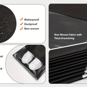 JVS Products Schoenenzakken - 10 Stuks - Schoenentas - Reistas en Opbergtas - Waterafstotend - Travel Organizer - Zwart