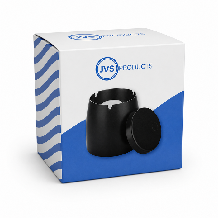 JVS Products Asbak - Asbak voor buiten - Met deksel - RVS - Zwart