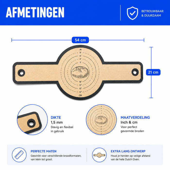 JVS Products Siliconen Bakmatten - Bakmat - Set van 2 - 54 x 21 cm - Geschikt voor Dutch Oven - Geschikt voor oven, airfryer en magnetron - Anti-aanbak - Anti-kleef - Vaatwasserbestendig - Beige