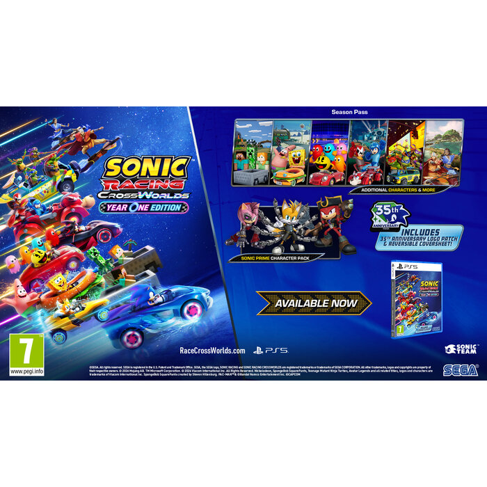 SEGA PS5 Sonic Racing CrossWorlds - Year One Edition (inclusief woven Patch)