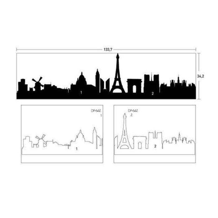 Coart Muurstickers skyline van Parijs