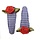 haarknipje blauw ruitje rood roosje
