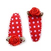 Hippe Knipjes haarknipje baby polkadot rood met roosje