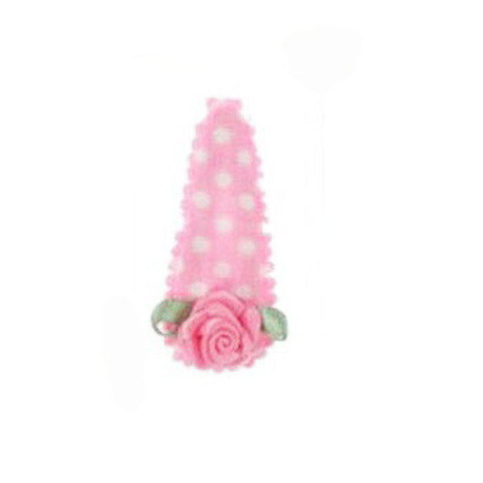 Hippe Knipjes haarknipje baby polkadot roze met roosje