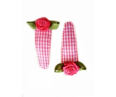 Hippe Knipjes haarknipje roze ruitje roze roosje