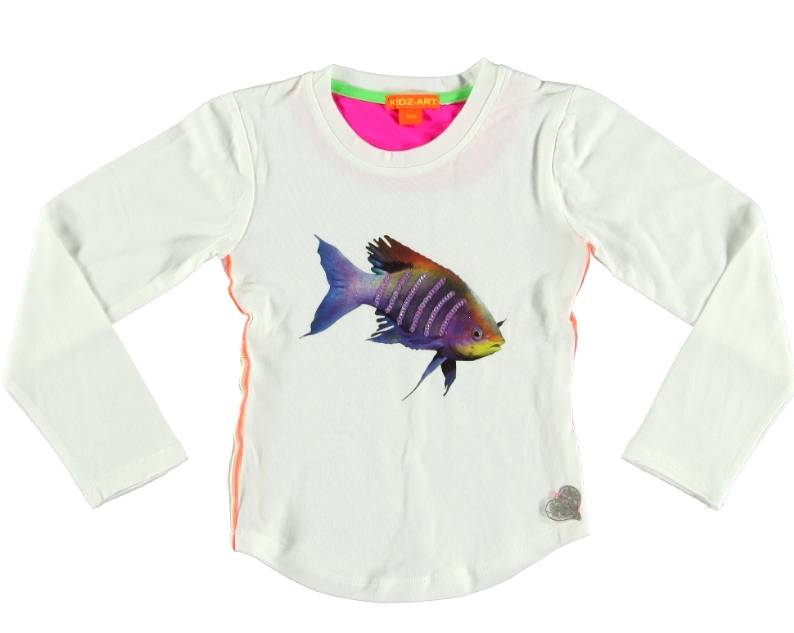 Kidz-Art kleurrijke meisjeskleding outlet longsleeve metallic fish