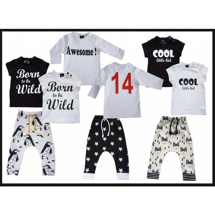 Roos & Tijn Design soft stretch broekje pinguins