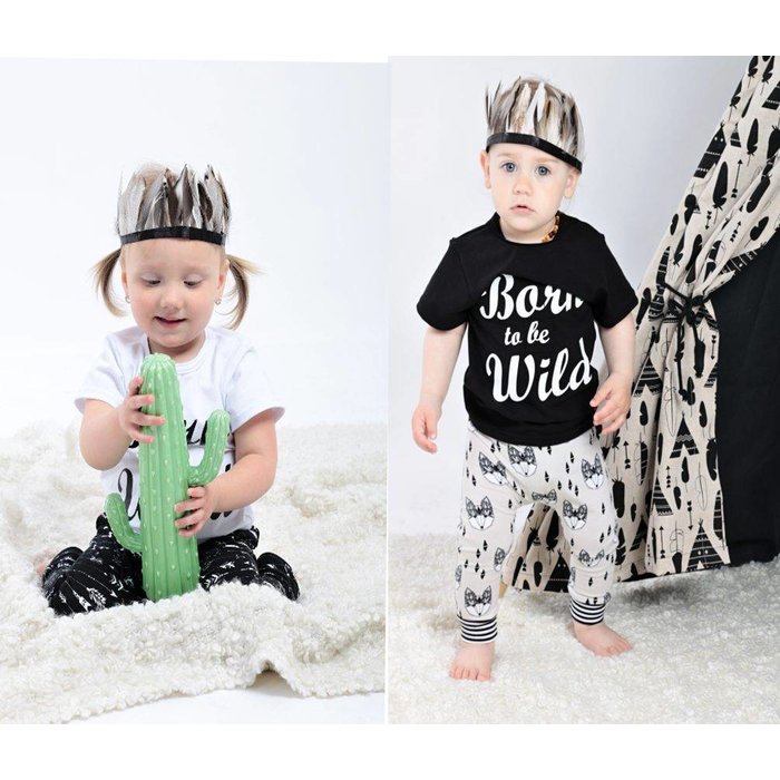 Roos & Tijn Design soft stretch broekje pinguins