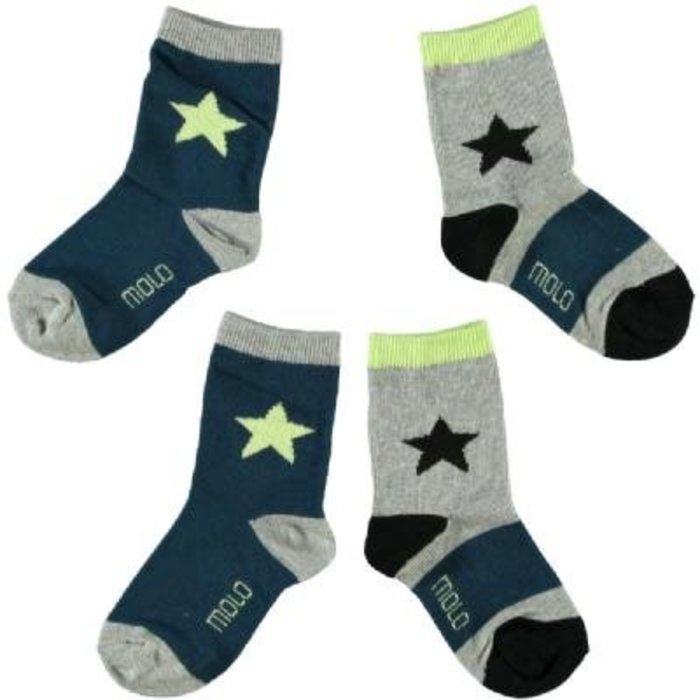 Molo  twee paar sokken Nitis Petrol Feldgrau