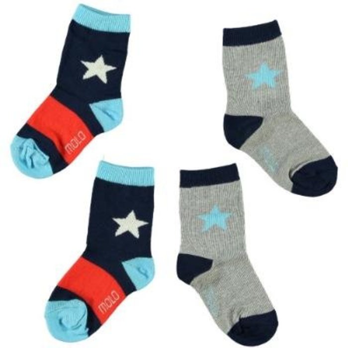 Molo  MOLO twee paar sokken Nitis Indigo navy