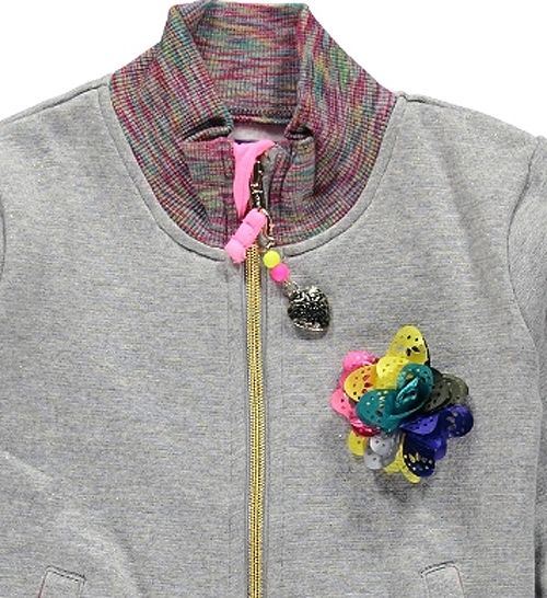 Kidz-Art kleurrijke meisjeskleding outlet sportief sweat jurkje grey