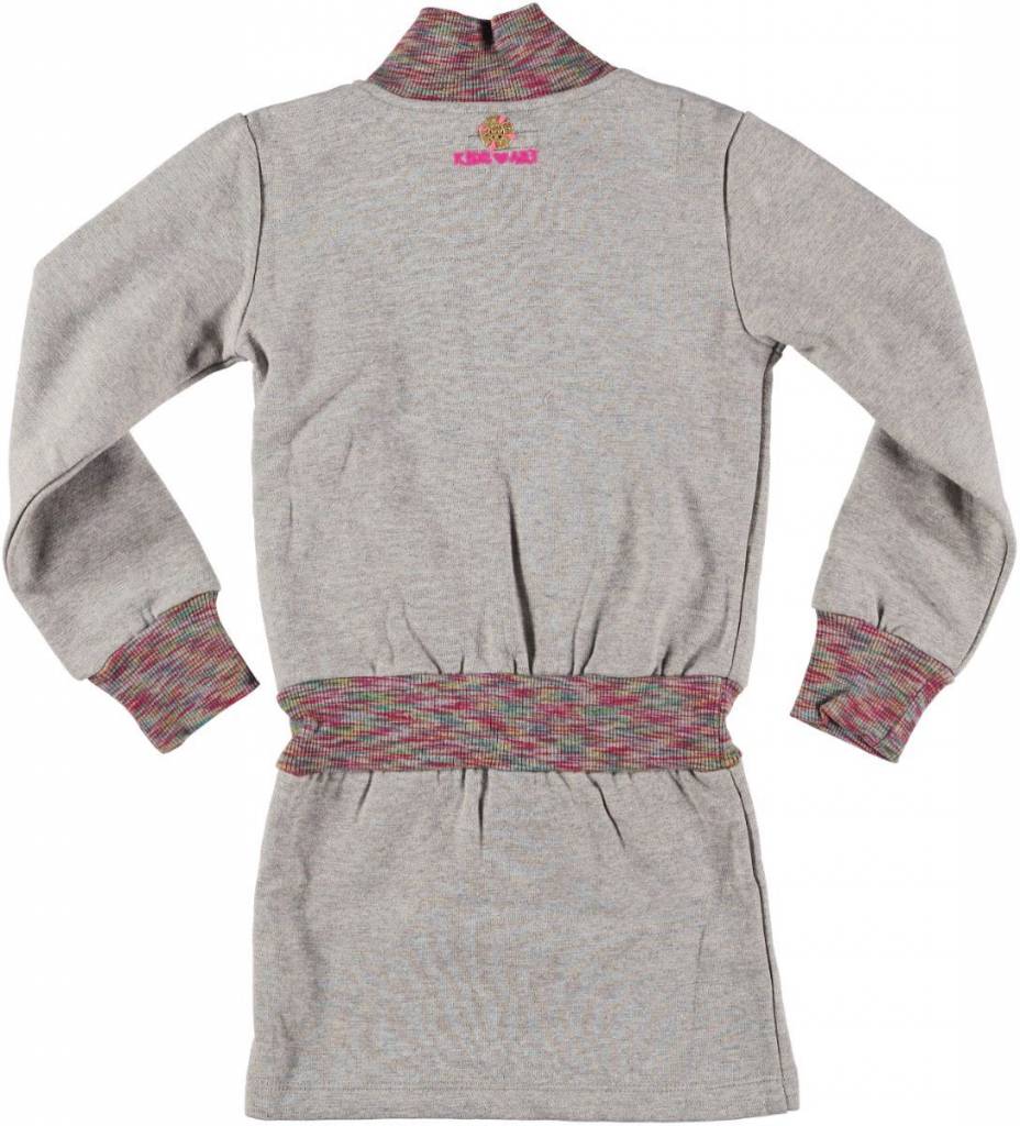 Kidz-Art kleurrijke meisjeskleding outlet sweat jurkje grey glitter