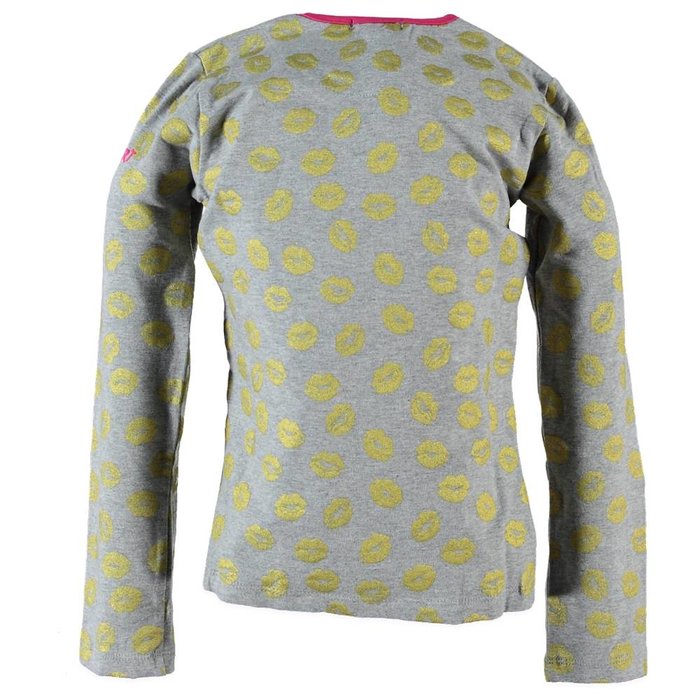 Kidz-Art kleurrijke meisjeskleding outlet longsleeve kisses gold