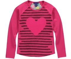 Kidz-Art kleurrijke meisjeskleding outlet longsleeve fuchisa hart