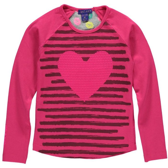Kidz-Art kleurrijke meisjeskleding outlet longsleeve fuchisa hart